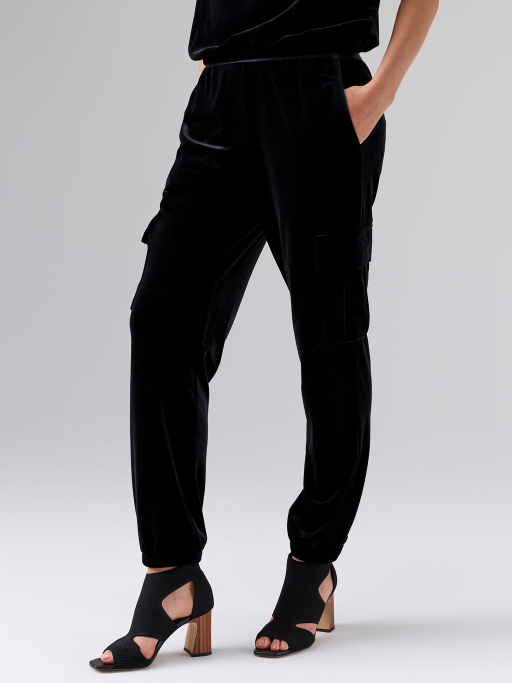 COS Velvet pants in jogger style in black