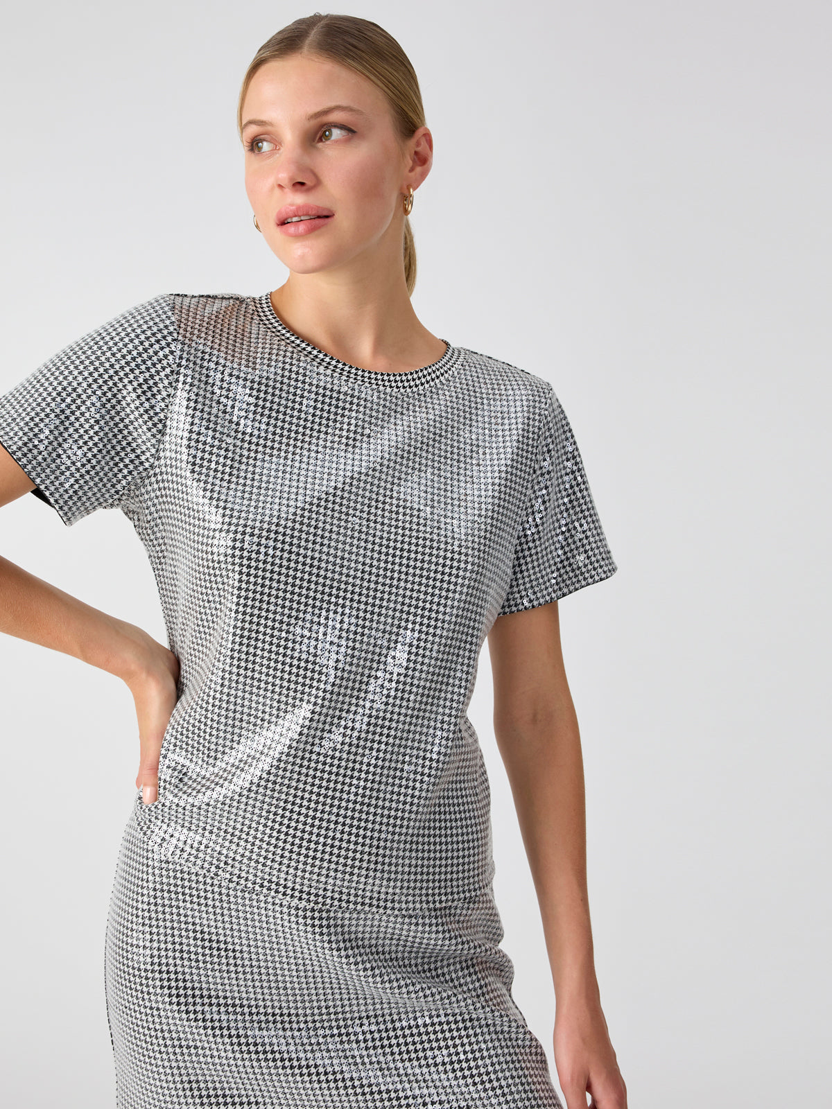 Upscale Houndstooth Sequin Top – Connected Hearts Boutique