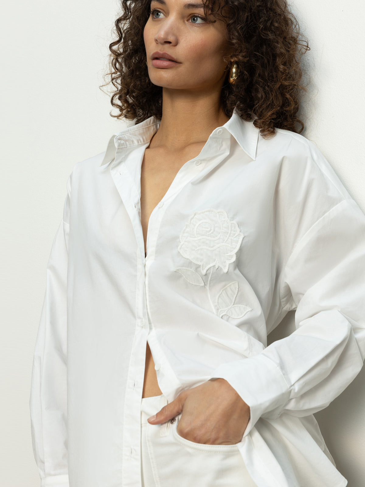 Boyfriend Tie Back Shirt White