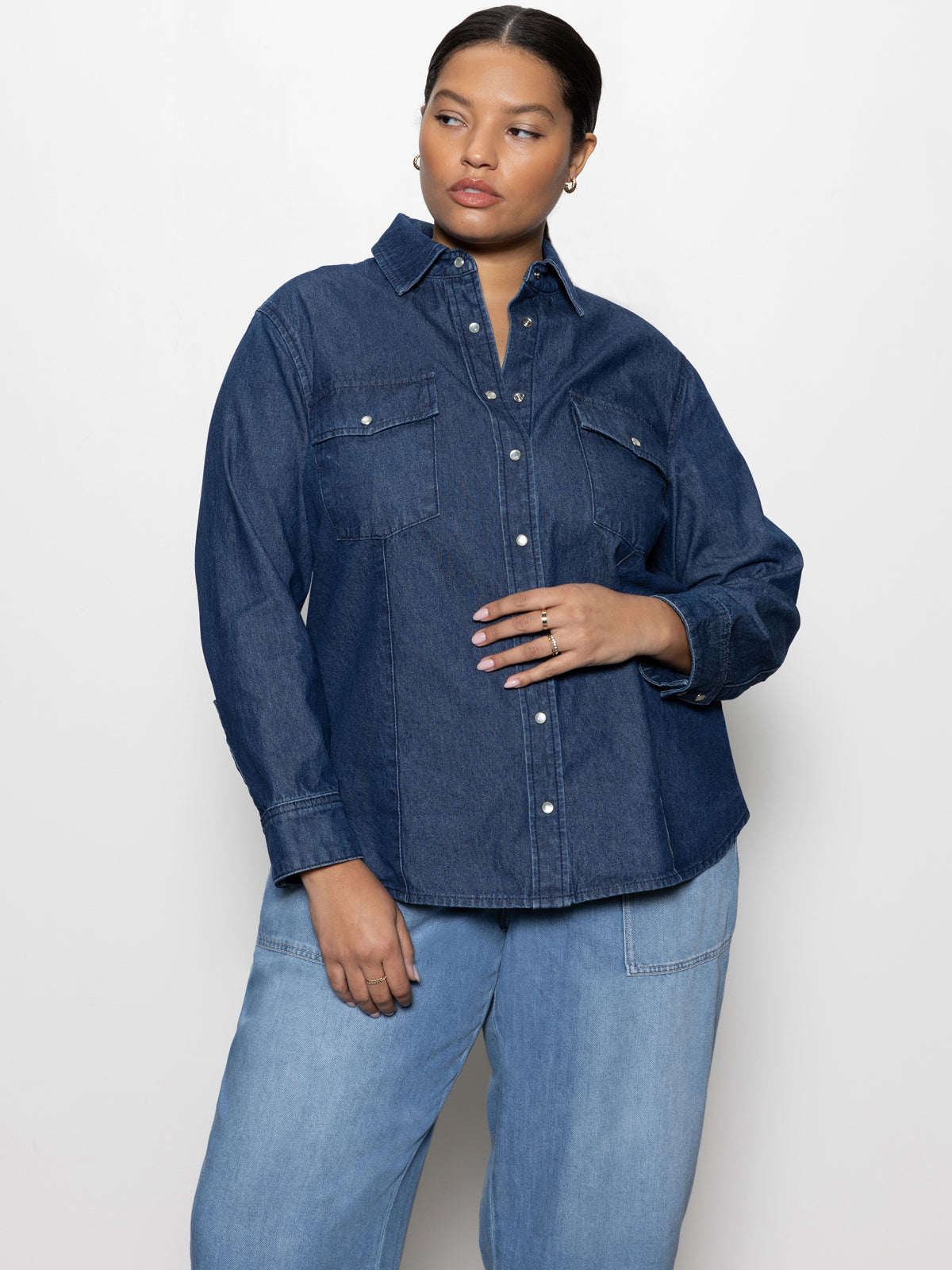 The Denim Western Shirt Blue Slate Inclusive Collection