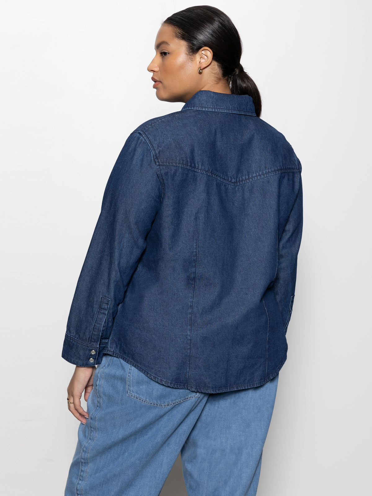 The Denim Western Shirt Blue Slate Inclusive Collection