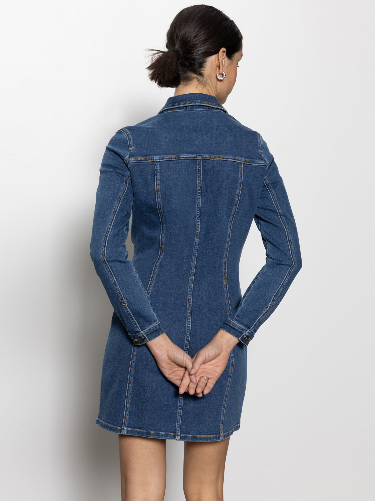 Sculpted Denim Mini Dress Royalty