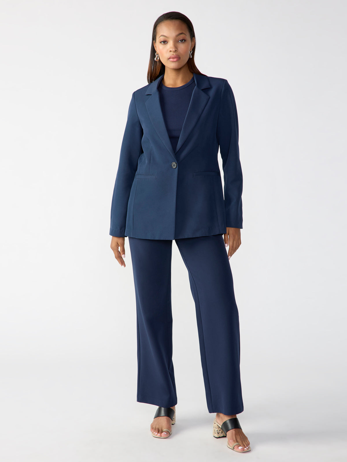 BRYCE WOVEN BLAZER NAVY REFLECTION – Sanctuary Clothing