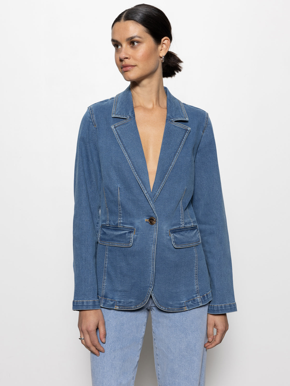 Sculpted Denim Blazer Best In Show