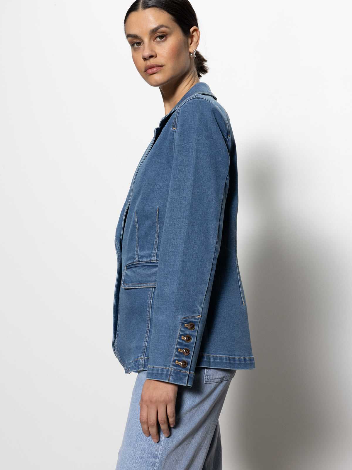 Sculpted Denim Blazer Best In Show