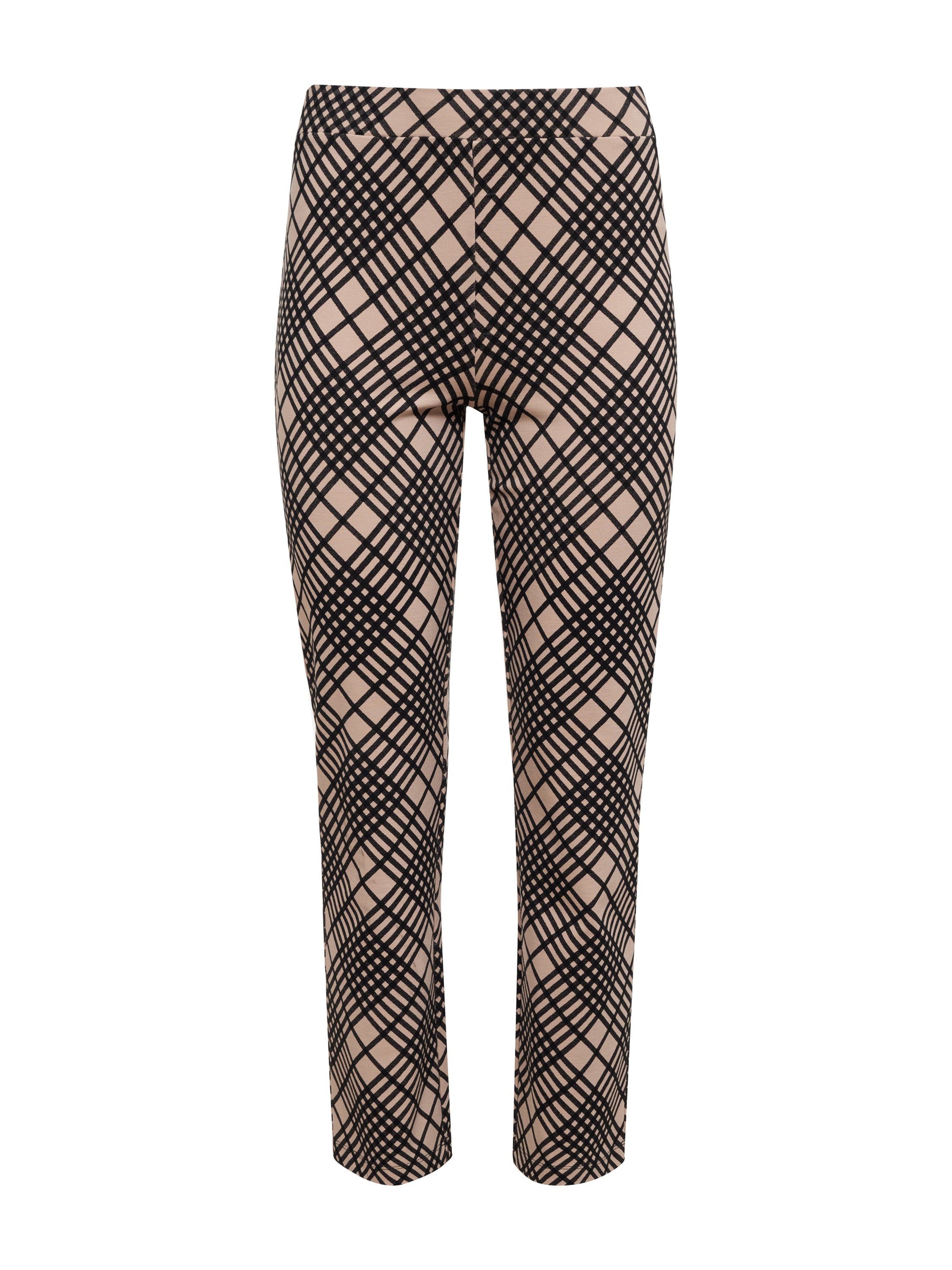 Carnaby Semi High Rise Kick Crop Legging Graphic Plaid