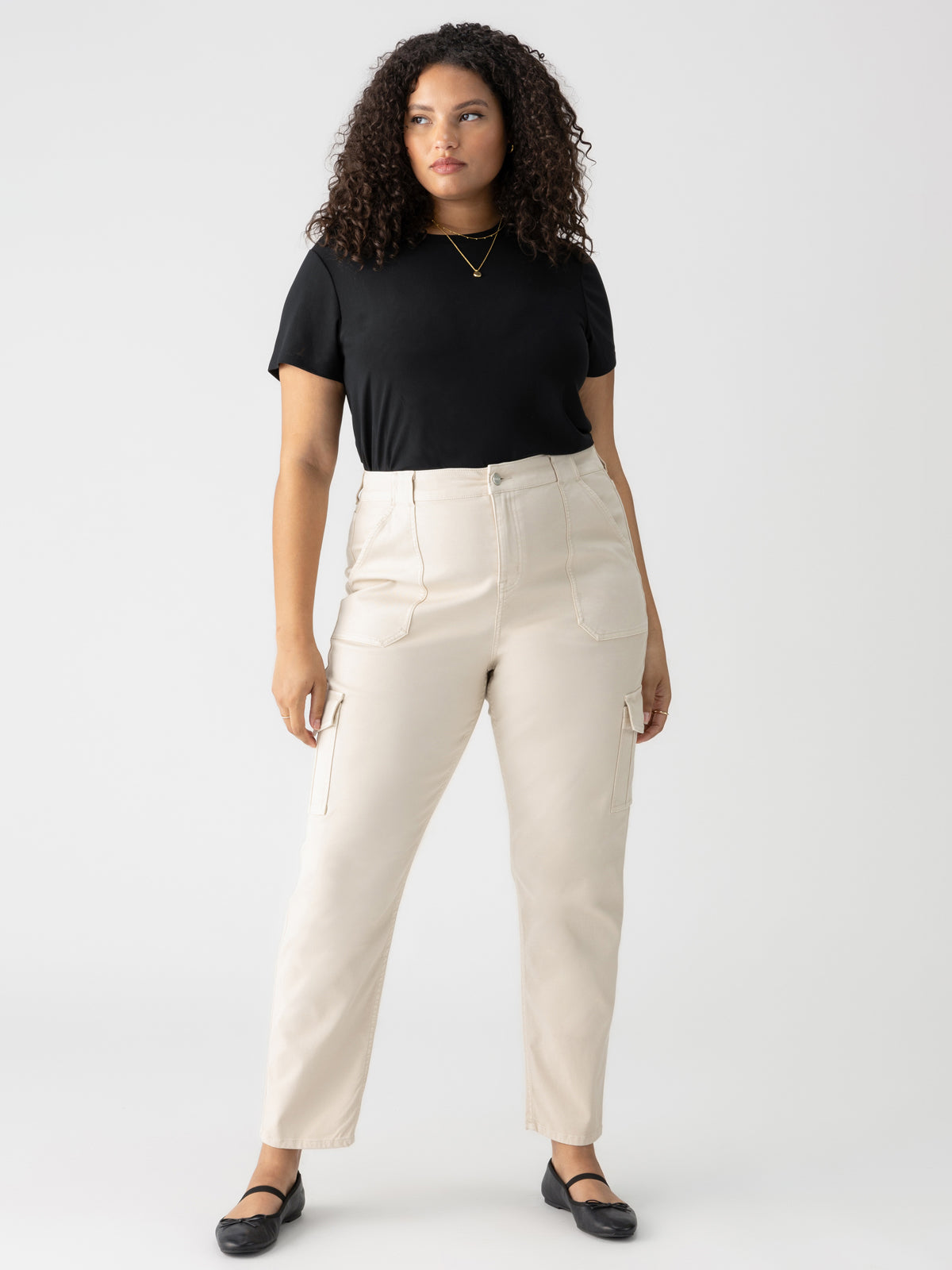 Sculpted Hayden Cargo Standard Rise Pant Toasted Almond Inclusive Collection