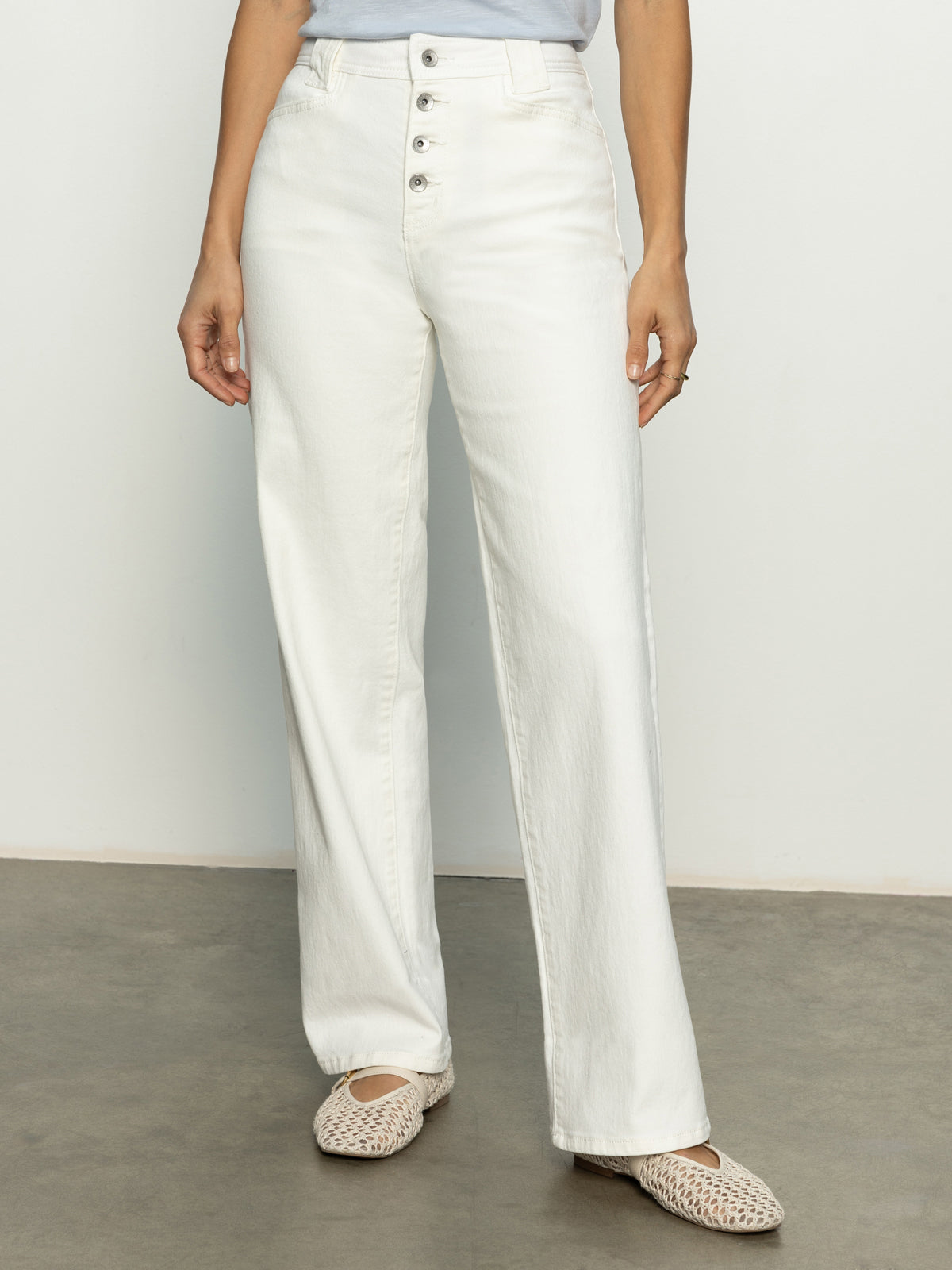 Luna Cuffed Jeans Bleached White