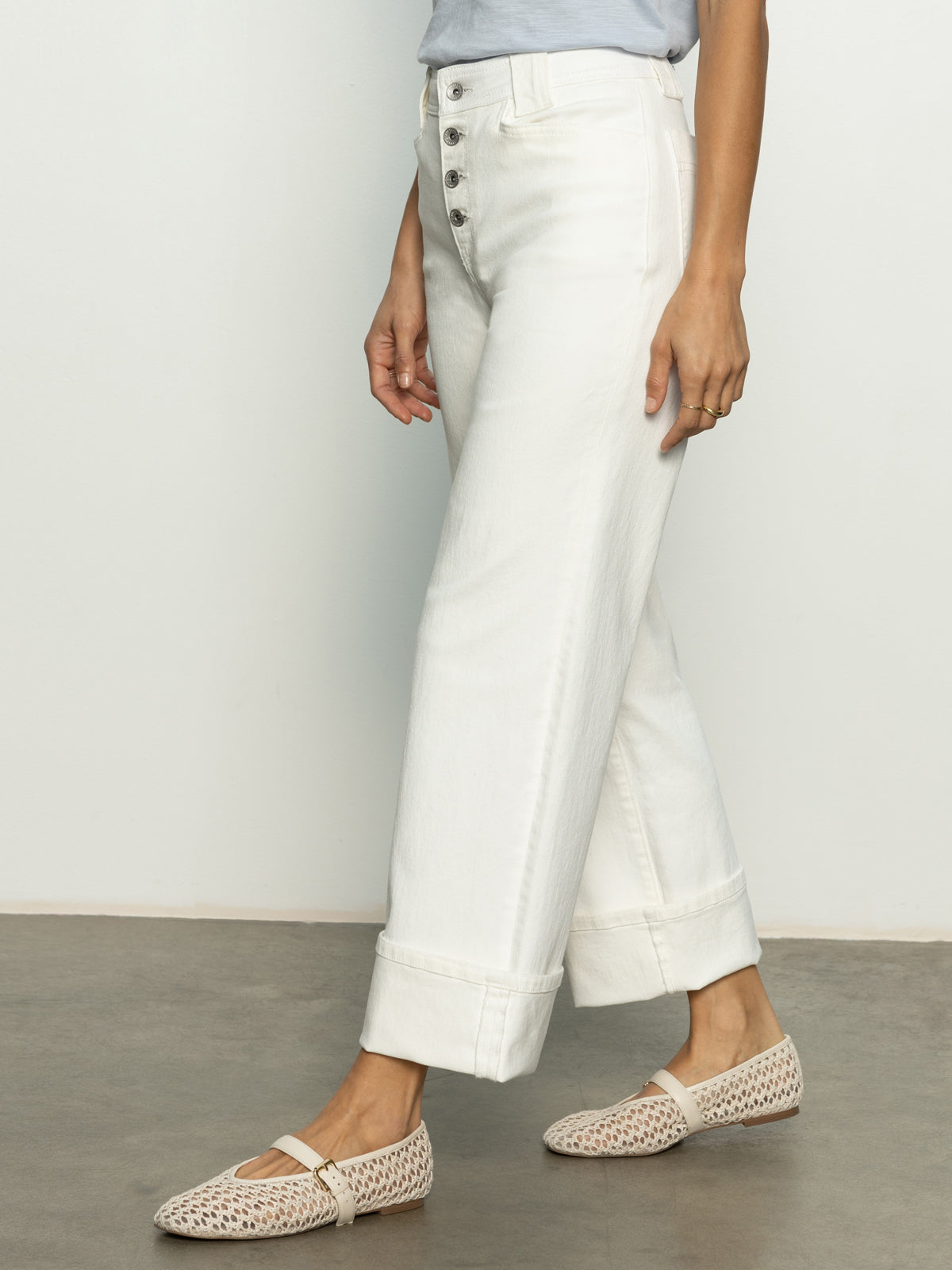 Luna Cuffed Jeans Bleached White