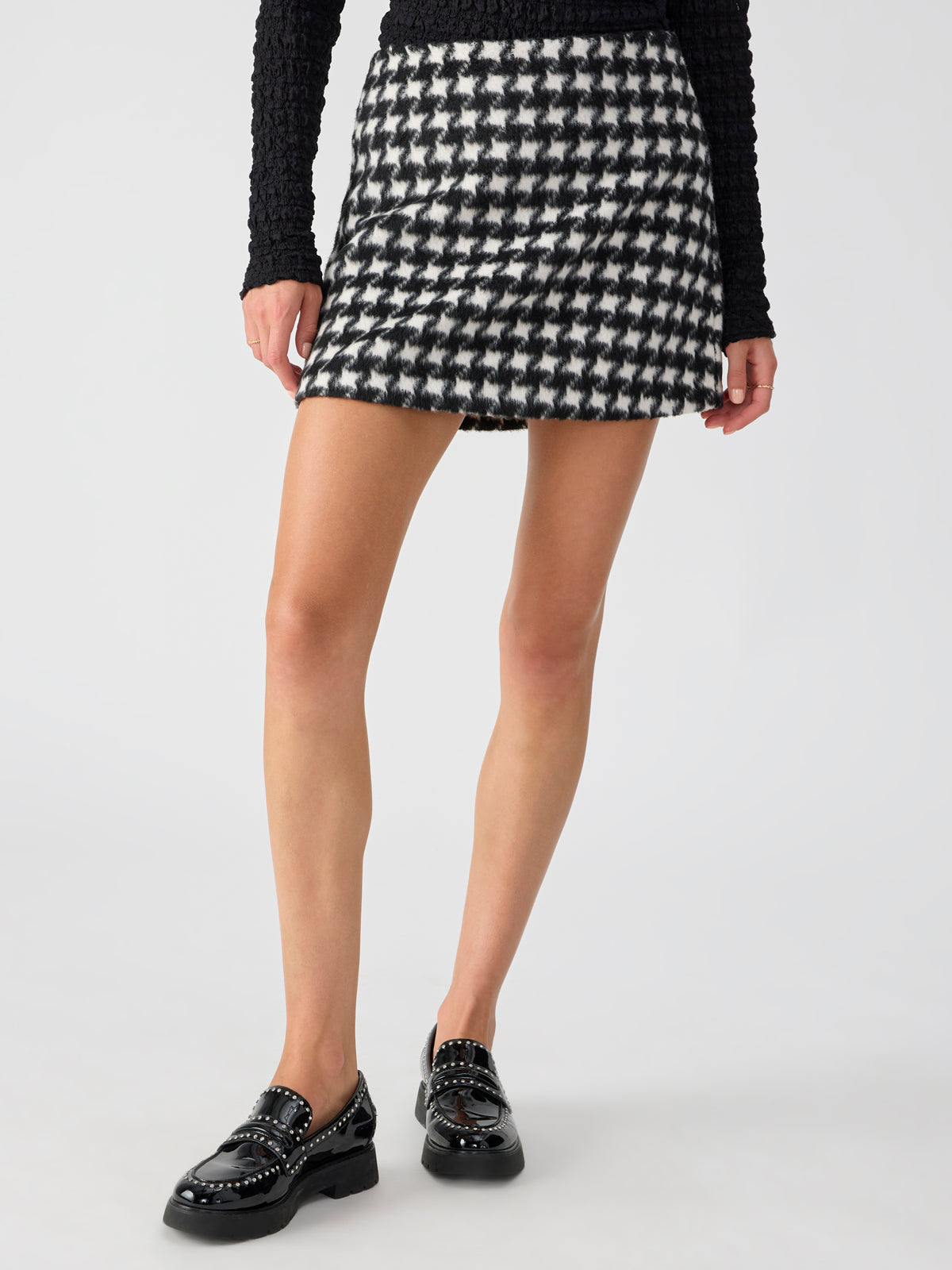 Westend Mini Skirt Brushed Houndstooth Sanctuary Clothing