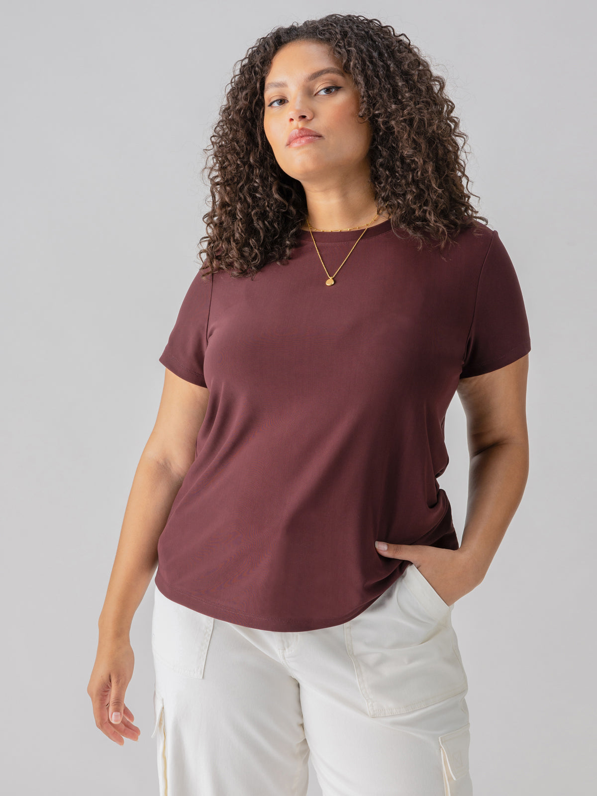 Perfect Mesh Tee Dark Cherry Inclusive Collection