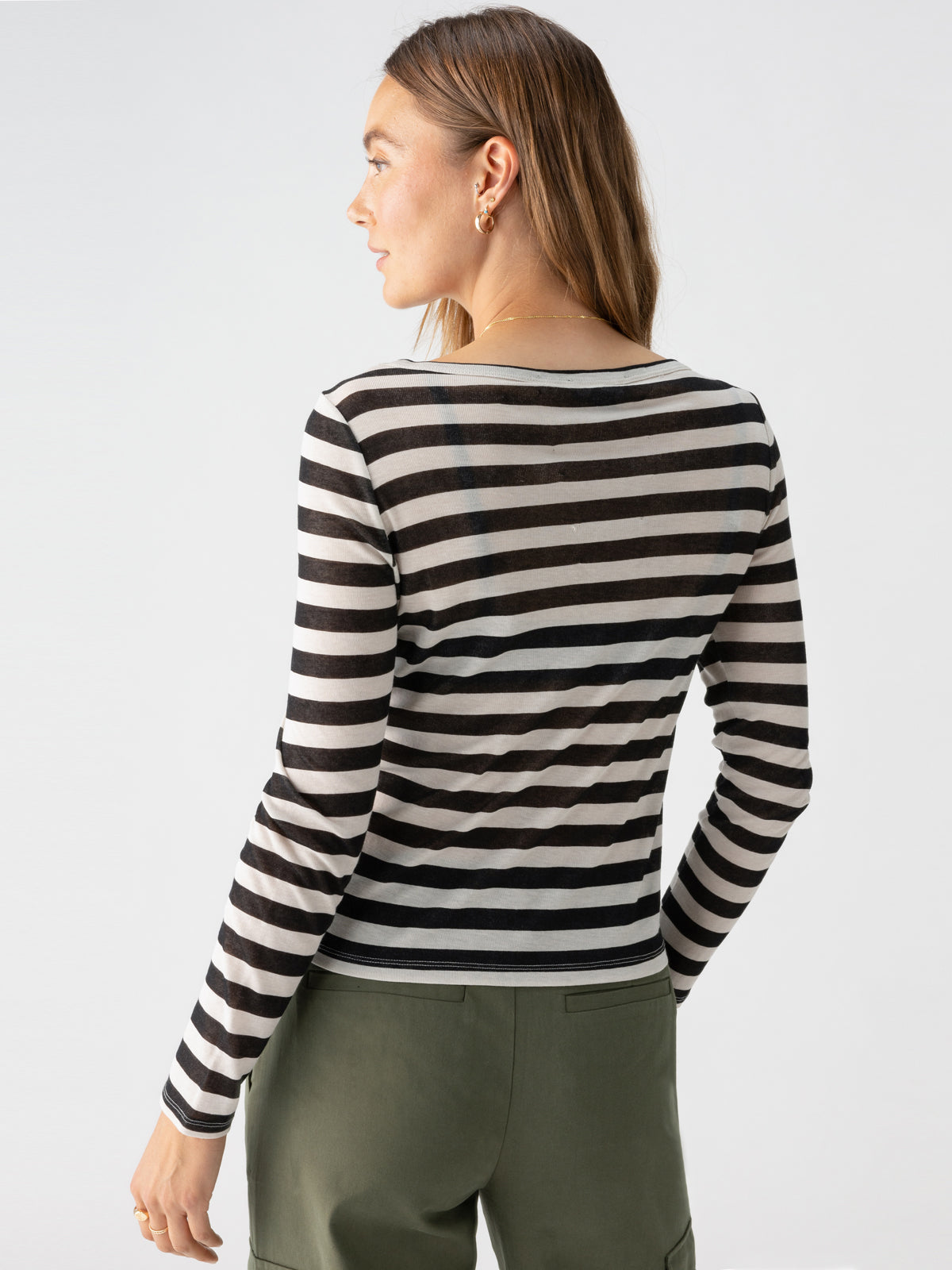 Keep It Simple Tee Toasted Almond Black Stripe