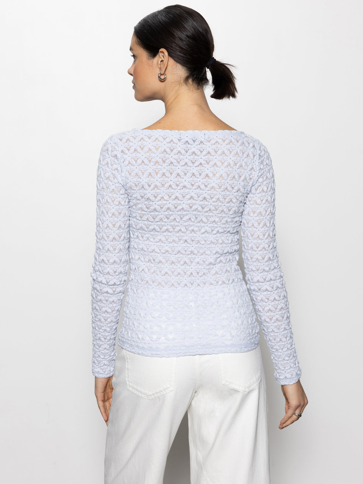 Long Sleeve Boatneck T-Shirt Sky Blue