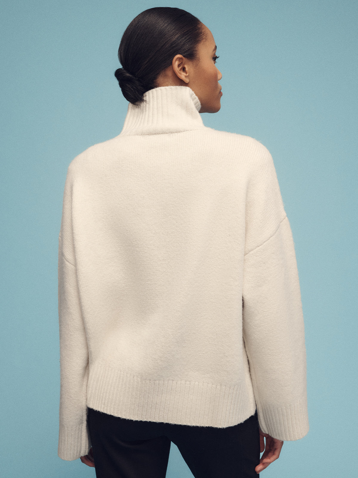 1/4 Zip Cashmere Like Sweater Chalk