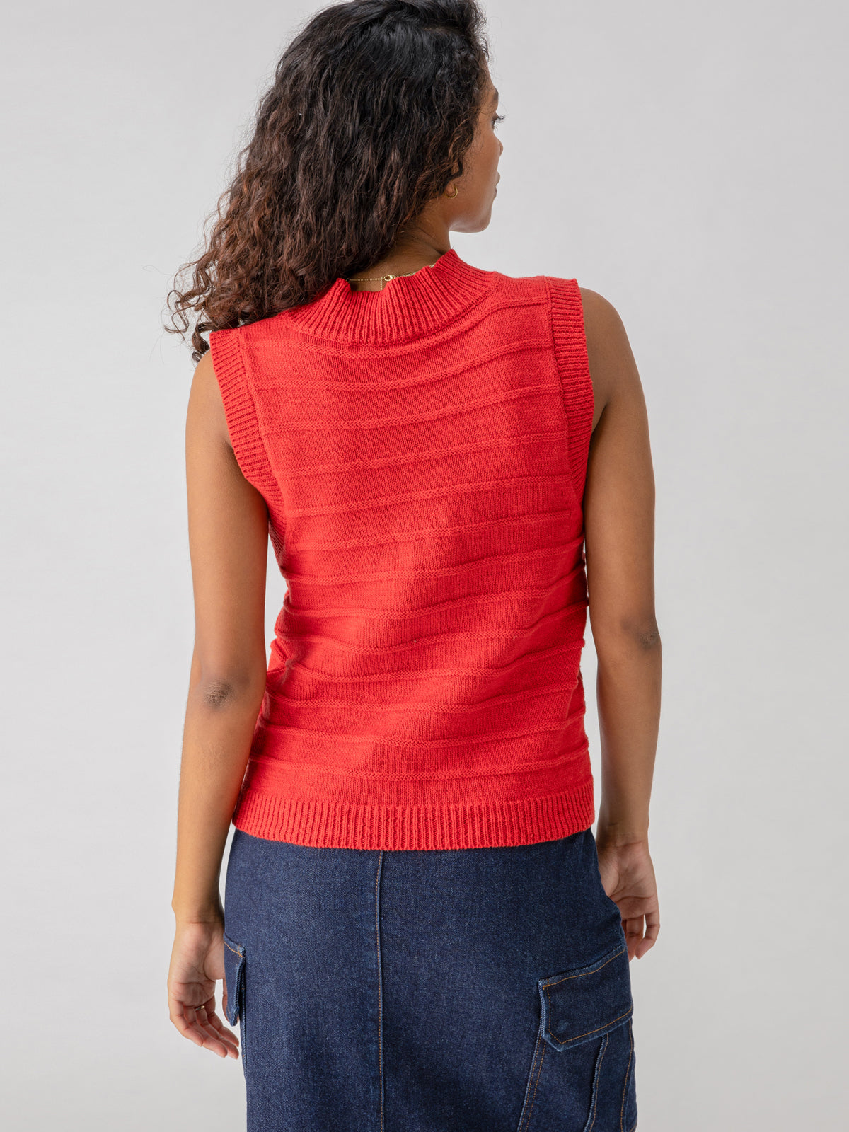 Life Is Easy Sweater Shell Tank Cherry Red