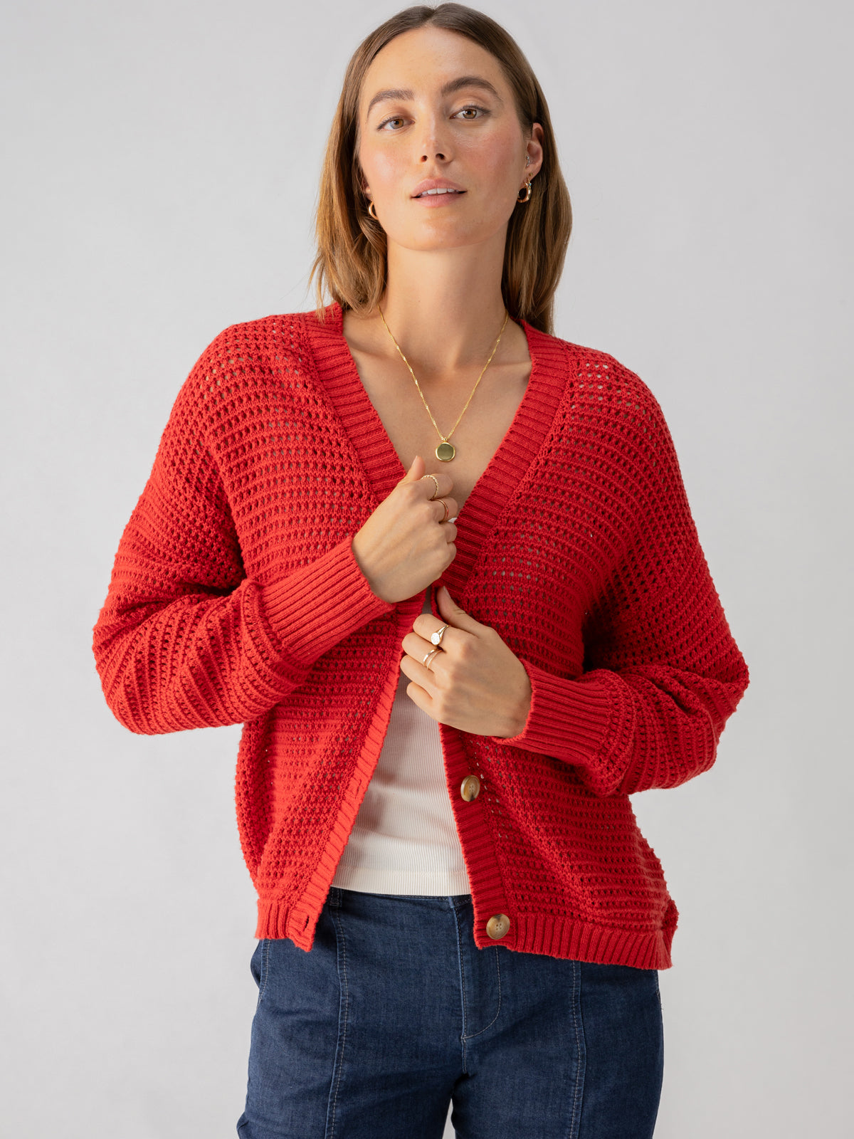 Falling For Fall Cardi Cherry Red