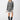 A person is posing in the Sanctuary Clothing So Soft Sweater Dress Heather Grey Black Stripe and black knee-high boots. They have long hair and are standing against a plain white background.