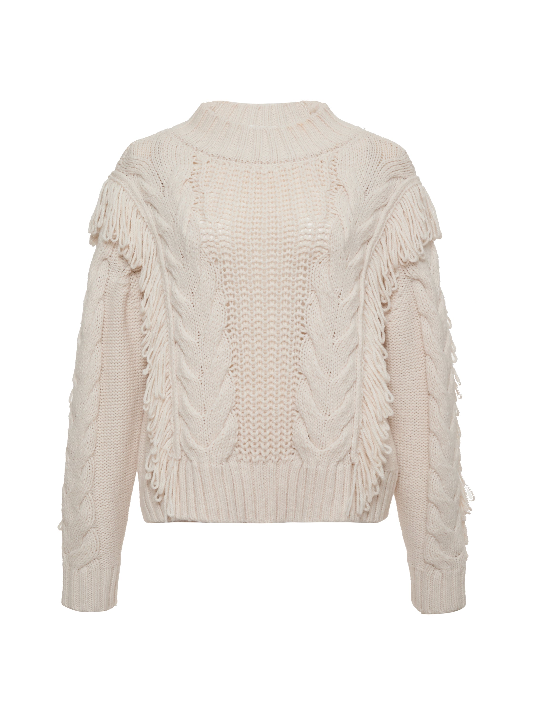 Crafted Fringe Sweater Chalk