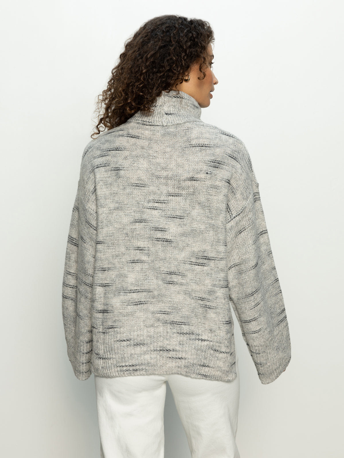 Feeling Cozy Cable Sweater Light Grey Multi