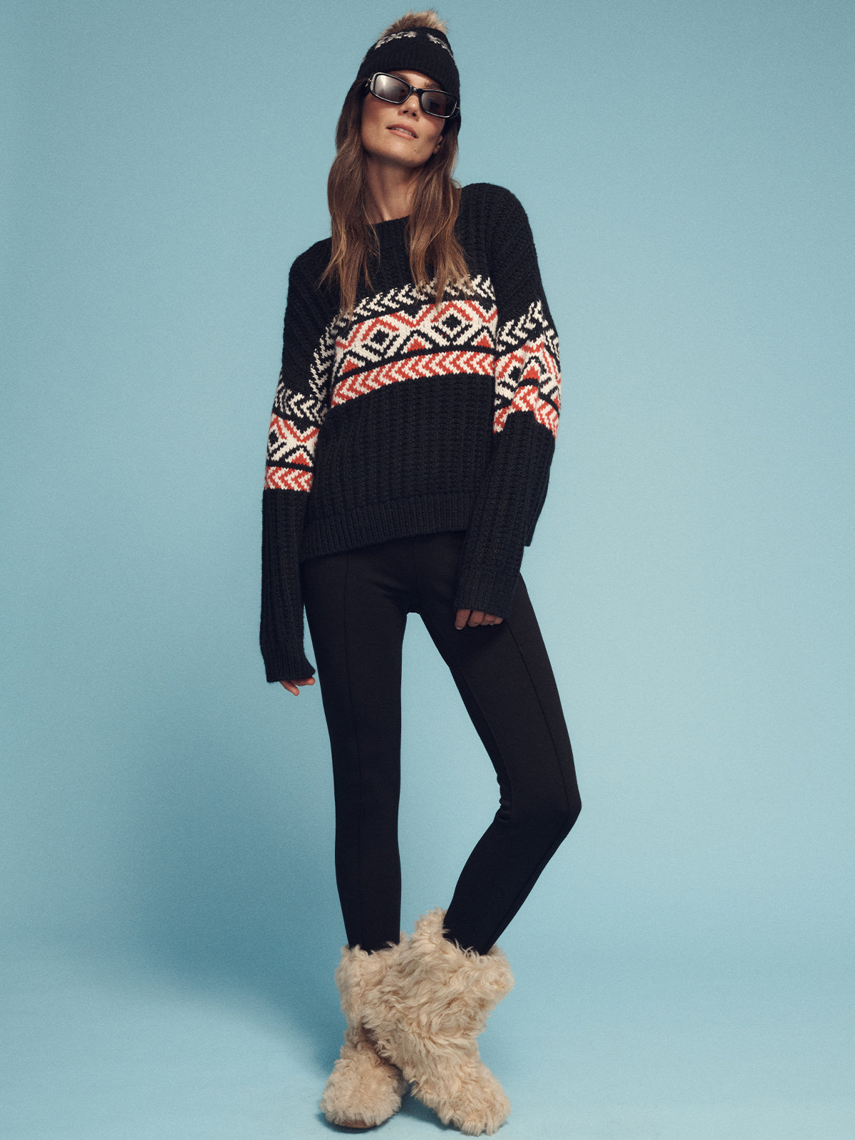 Intarsia Sweater Black Multi