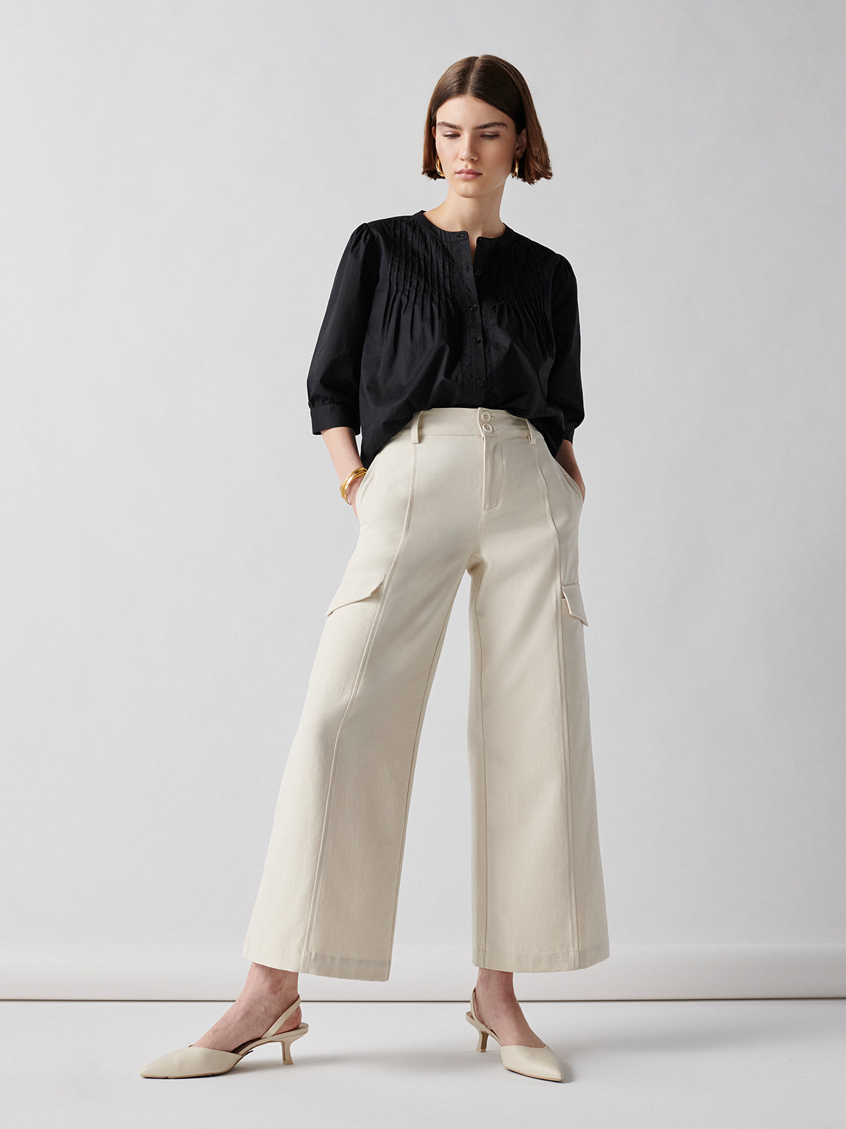 Gentle Pintuck Blouse Black