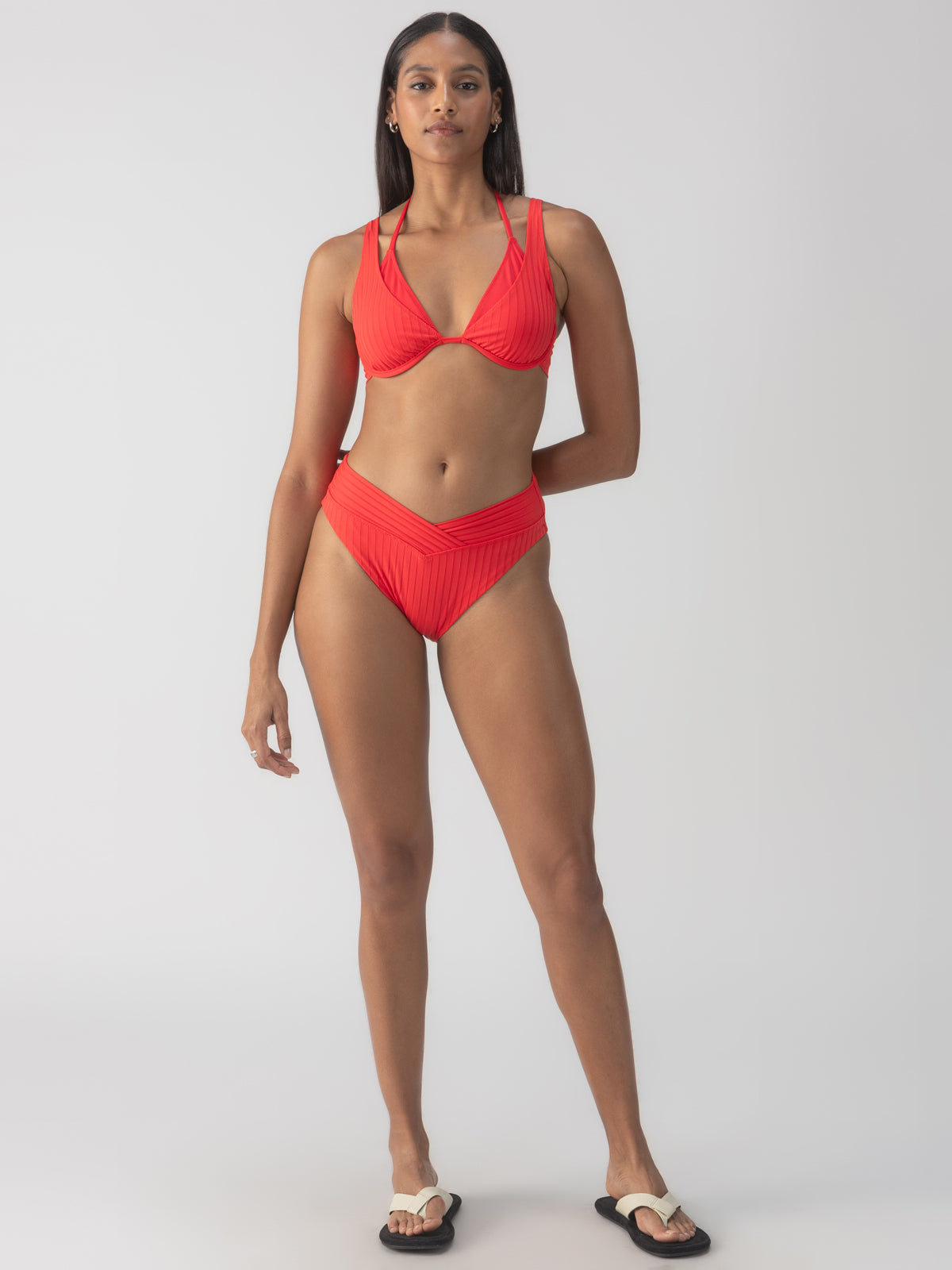 Red bikini high leg online