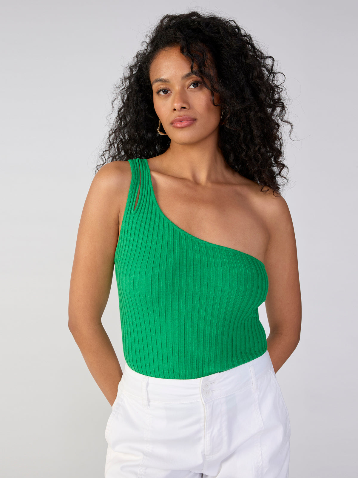 One Shoulder Rib Tank Jelly Bean – Sanctuary Clothing